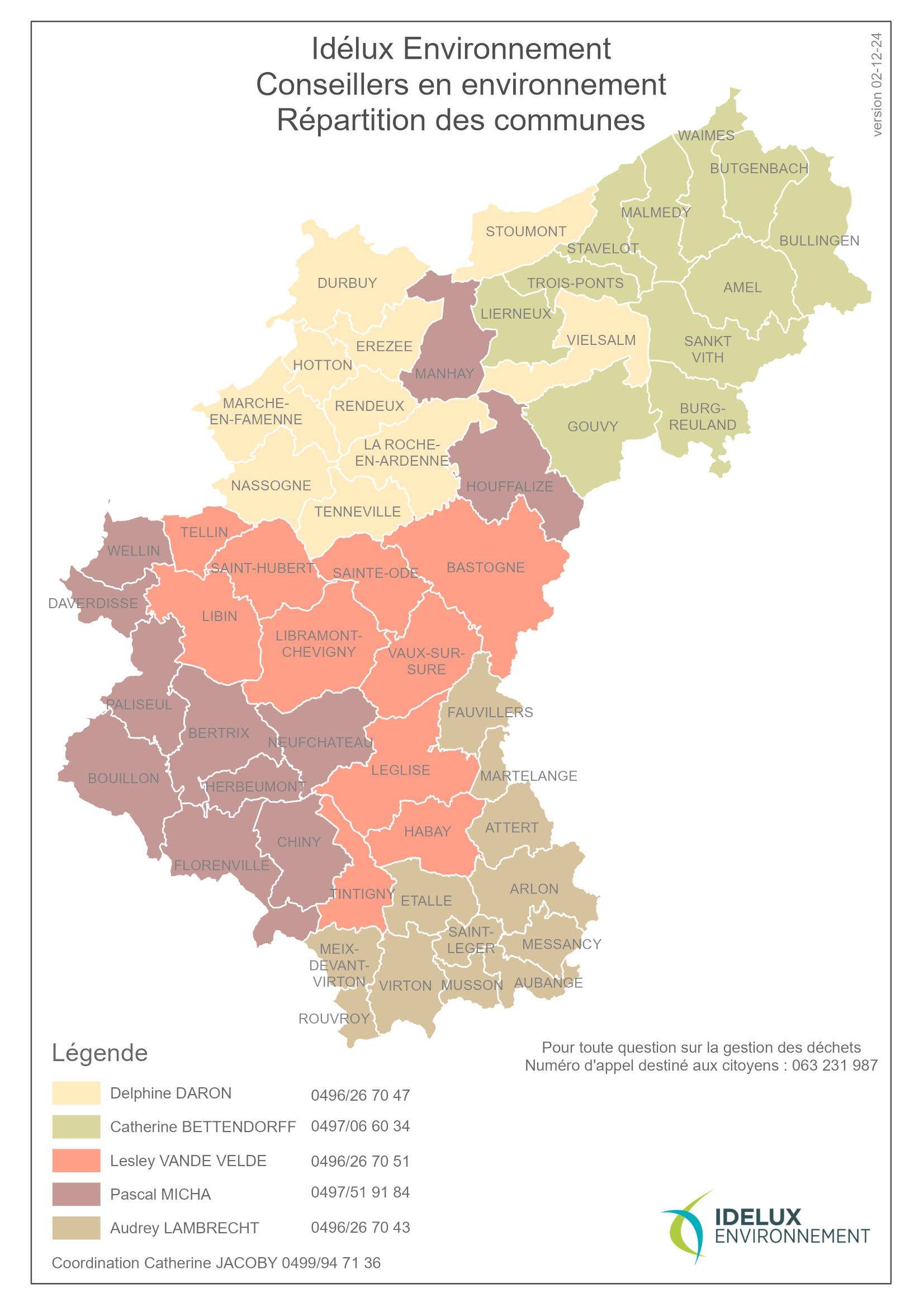 Carte de répartition des conseillers Environnement - Déchets