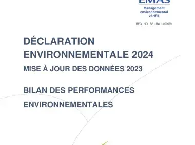 Déclaration environnementale d'IDELUX Environnement 2024