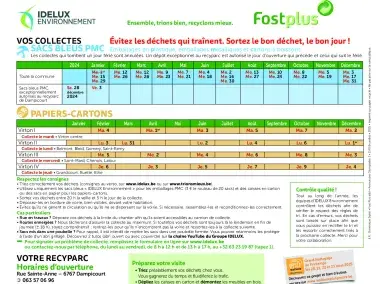 Calendrier des collectes - Virton - 2025