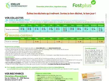 IDELUX - Calendrier 2025 - Waimes