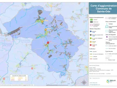 Carte d'agglomération de la commune de Sainte-Ode