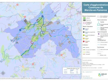 Carte d'agglomération de la commune de Marche-en-Famenne
