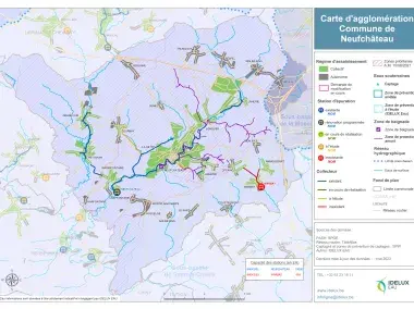 Carte d'agglomération de la commune de Neufchâteau
