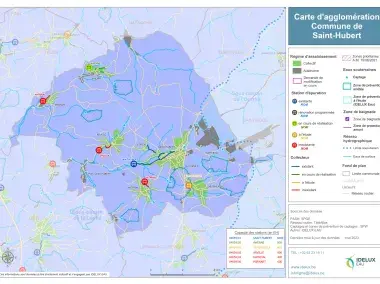 Carte d'agglomération de la commune de Saint-Hubert