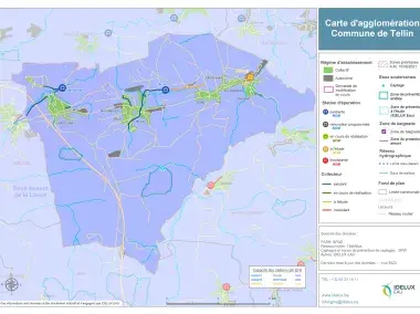 Carte d'agglomération de la commune de Tellin